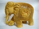 Picture of Wooden Elephant - 8 inches with net-like pores 