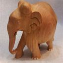 Picture of Wooden Plain Elephant with Trunk Down - 6 inches